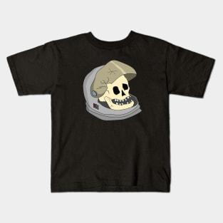 Skull In Helmet Kids T-Shirt